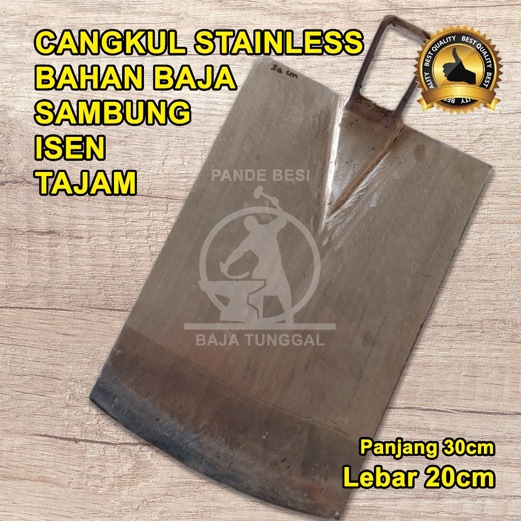 Cangkul Stainless Super Ukuran 20cm - Pacul Bahan Baja Sambung Isen Anti Karat Premium Quality