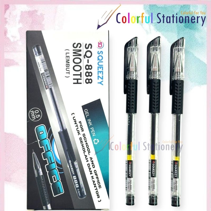 

Pulpen / Ballpoint / Pen Gel Squeezy SQ 888 (12 Pcs)