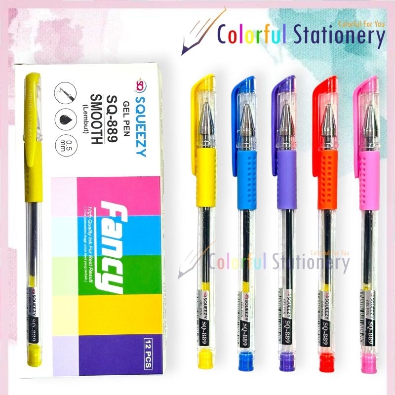 

Pulpen / Ballpoint / Pen Gell SQUEEZY SQ 889 (12 Pcs)