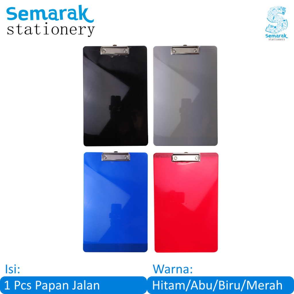 

Butterfly Exclusive ClipBoard Papan Jalan Plastik - Hitam / Abu / Biru / Merah