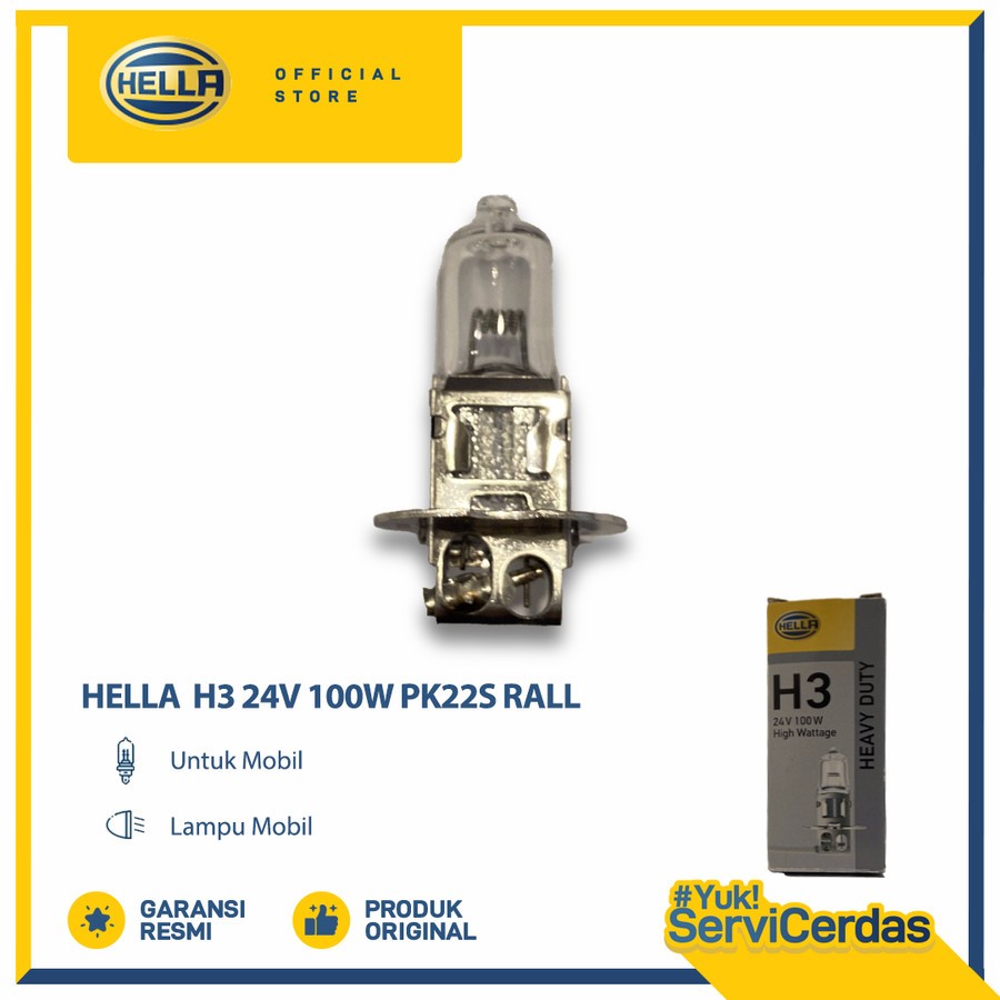 Lampu Mobil HELLA H3 24V 100W - Bohlam Mobil
