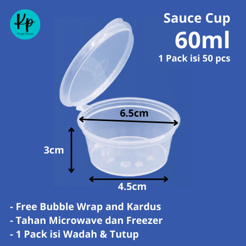 TEMPAT WADAH SAUS KECIL SAUCE CUP 60ML