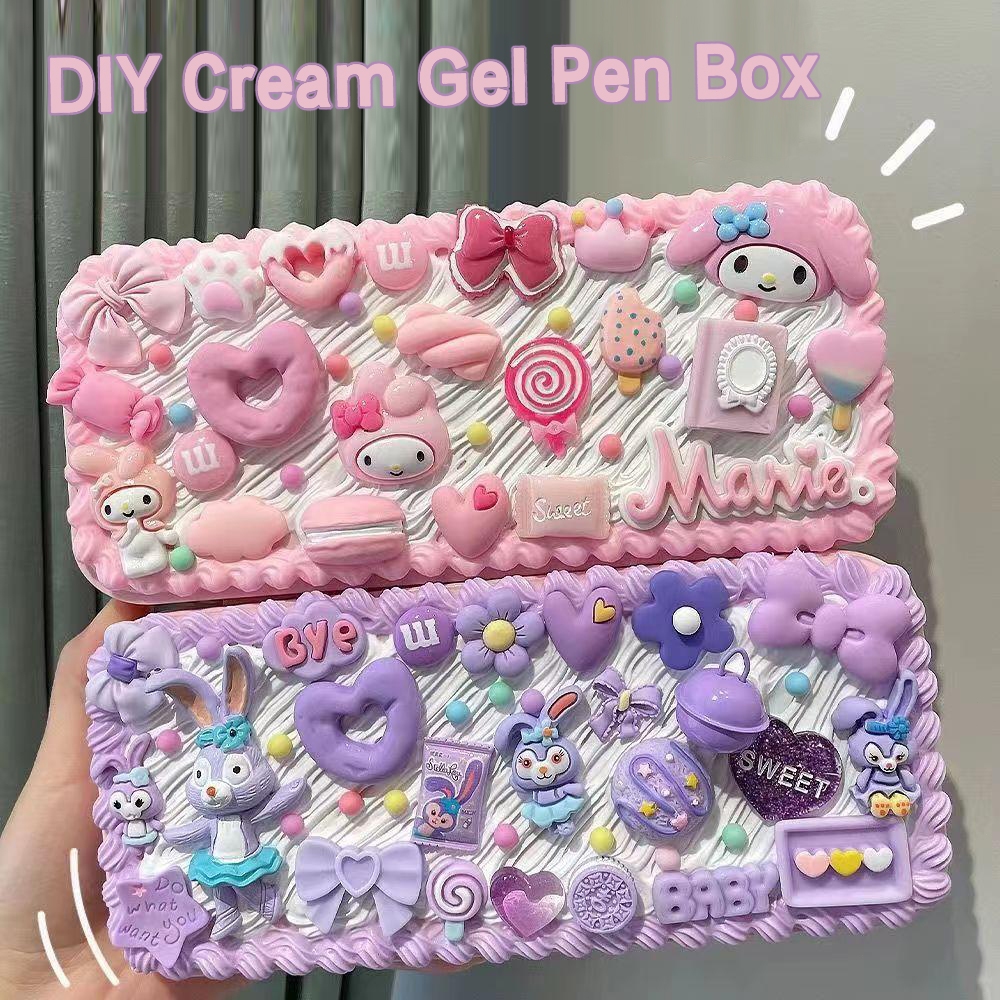 

Kotak Stationeri Gel DIY dibuat dengan tangan Kotak Creative Stationery Box Making Material Package Student Cute Cream Gel Stationery Box