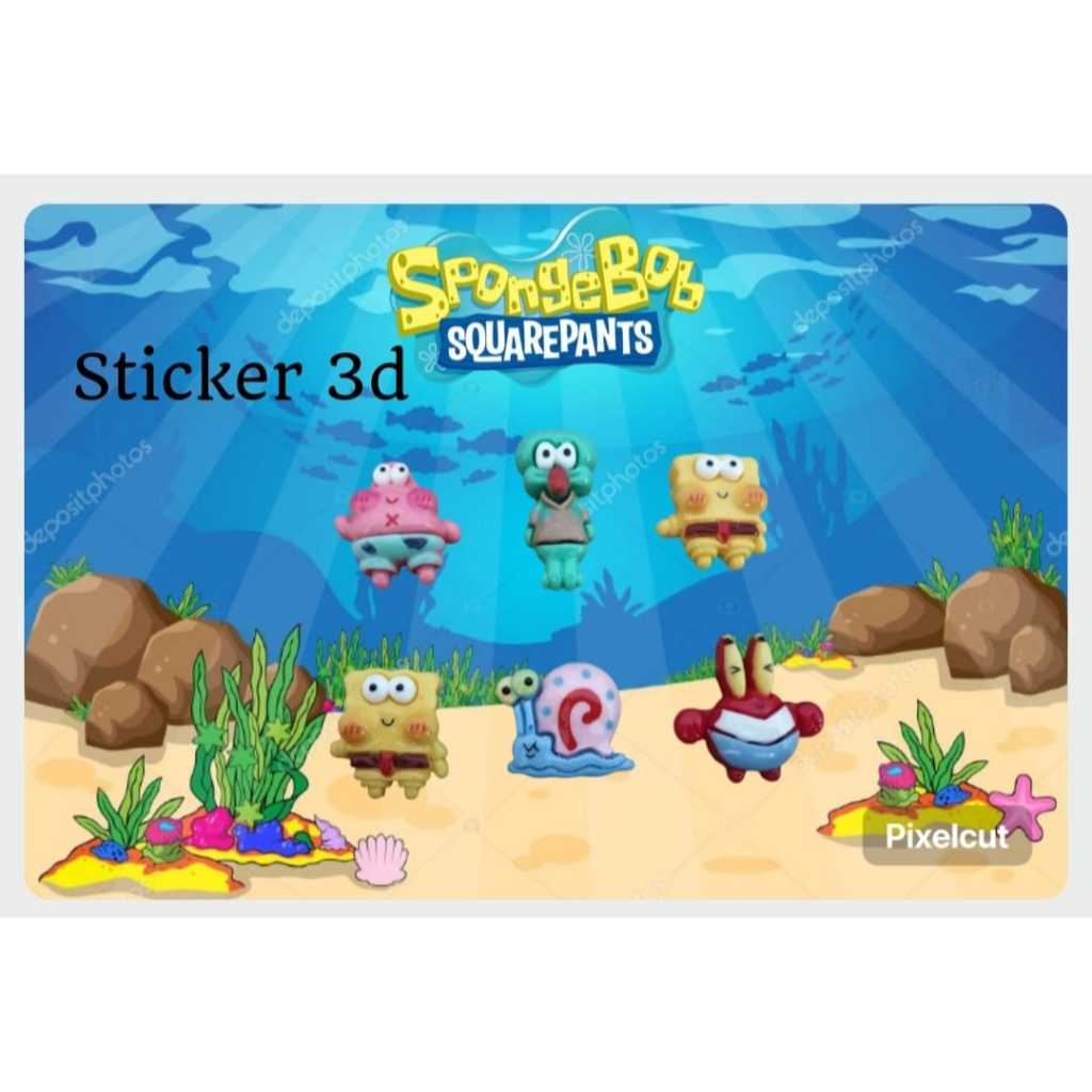 

(BUY 5 FREE 1) 1 PCS STICKER 3D PLUS LEM KARAKTER S-PONEBOB