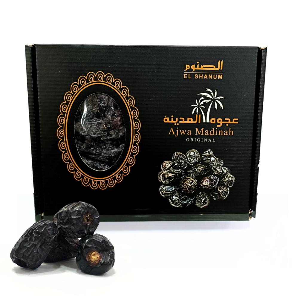 

AJWA ORGANIK 1KG BOX HITAM MEDIUM | KURMA AJWA ORGANIC | Kurma Ajwa Elshanum Original/ COD