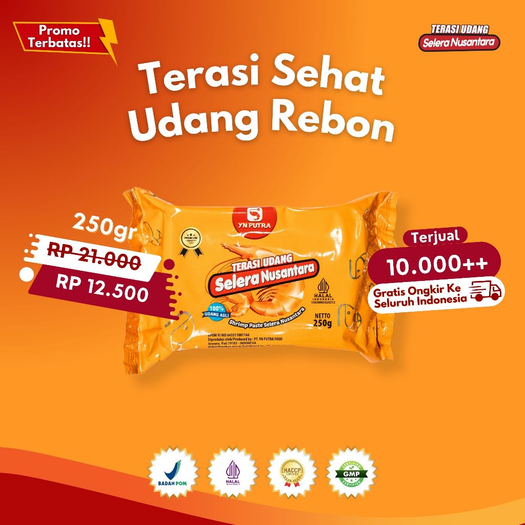 

Terasi Selera Nusantara - 250gr - Terasi Sehat Udang Rebon Super Premium - Wangi Harum Gurih