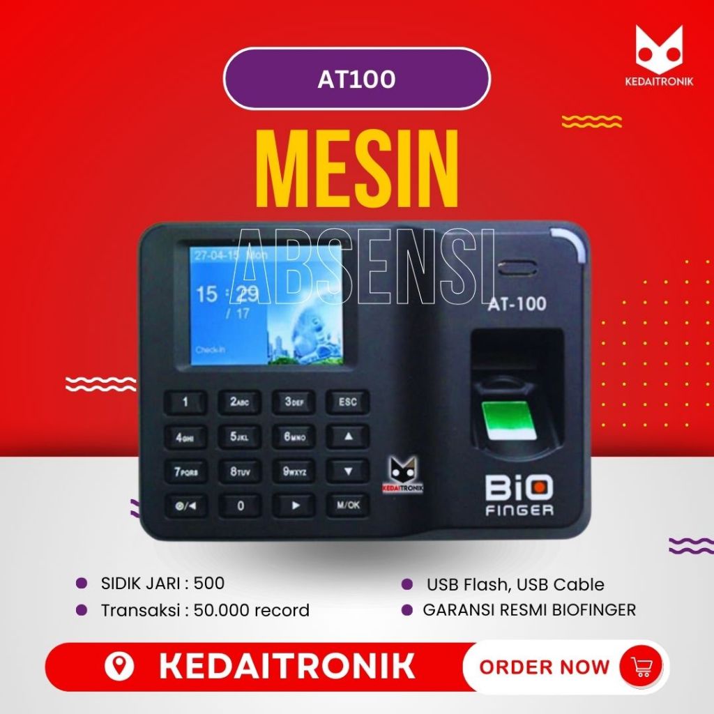 Biofinger AT100 Mesin Absensi Sidik Jari Fingerprint Bio Finger AT 100