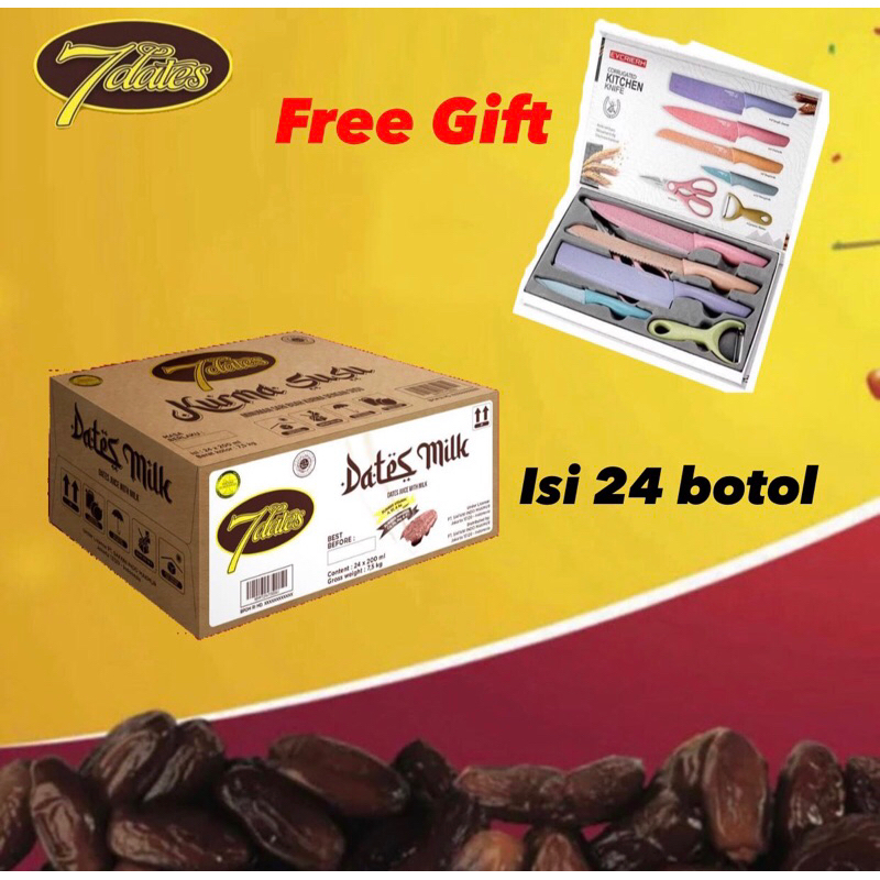 

PROMO!! Susu kurma 7dates - gratis set pisau disetiap pembelian 1dus (24botol)