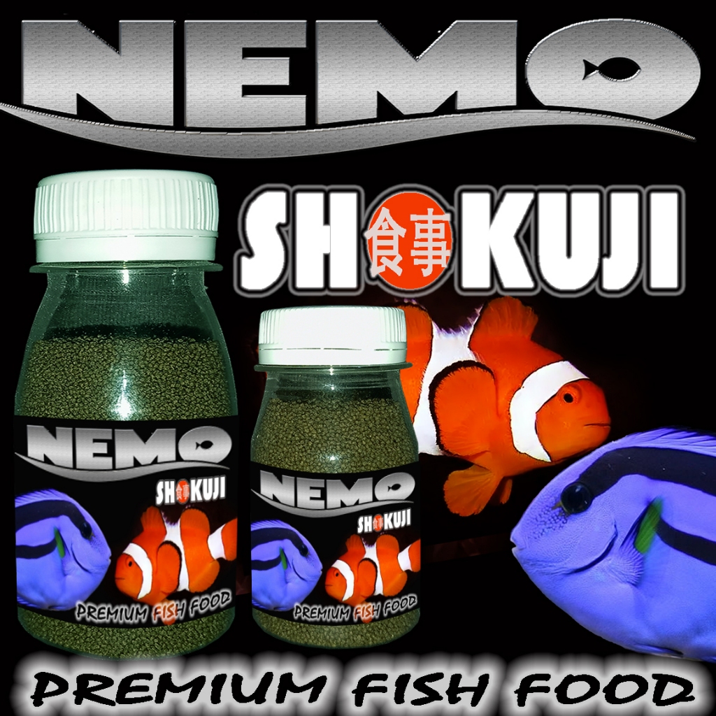 SHOKUJI NEMO MAKANAN IKAN HIAS AIR LAUT CLOWNFISH IKAN BADUT DOTTYBACK NEON TETRA YELLOW TANG WATCHM
