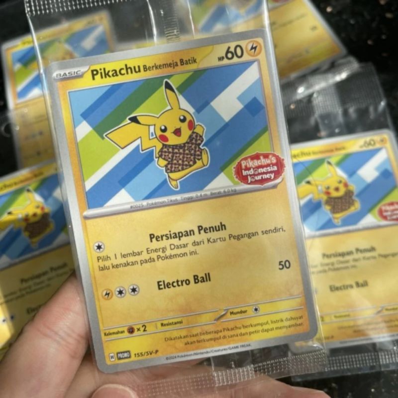 OFFICIAL MERCHANDISE Kartu Pikachu Berkemeja Batik Staryu Yogyakarta Edition Indonesia Journey LIMIT