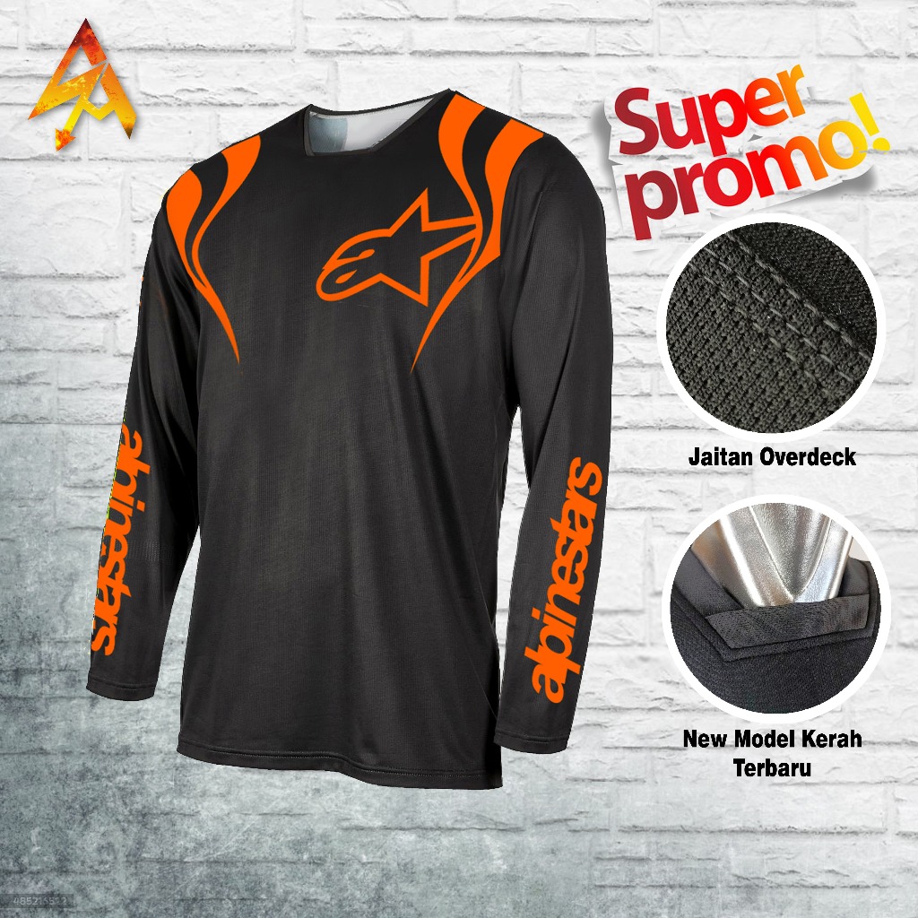 baju trail jersey adventure motor cross hitam black kaos trabas jersy trail motocross enduro sport r