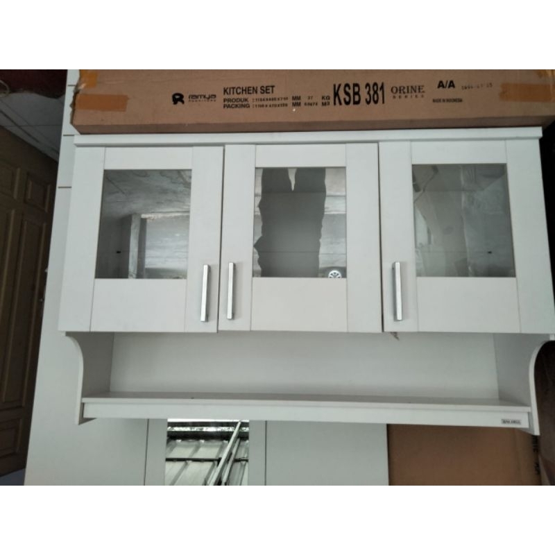 Kitchen set atas lemari dapur gantung 3 pintu putih WAKANDA - Bandung area saja