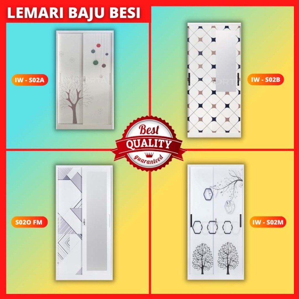 Lemari Pakaian Besi Minimalis Modern - Lemari Baju Besi