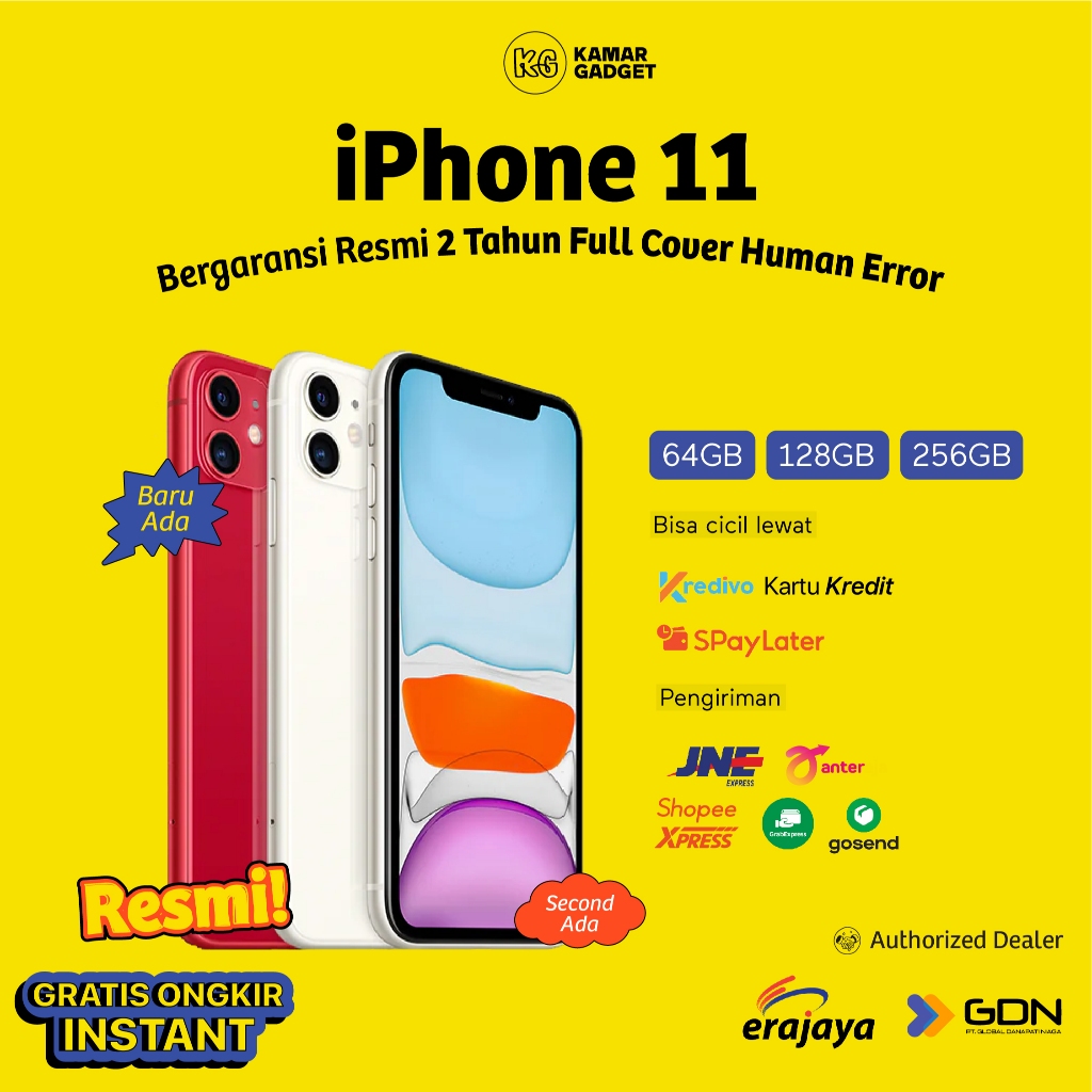 iPhone 11 Second Seken iBox | New Baru Garansi Resmi 64GB 128GB 256GB Purple Green Black White Red K