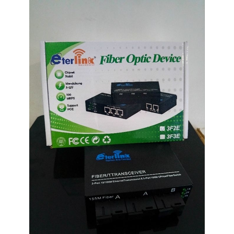 Eterlink Media Converter 3FO 2 RJ45 Fiber Optik 100Mbps