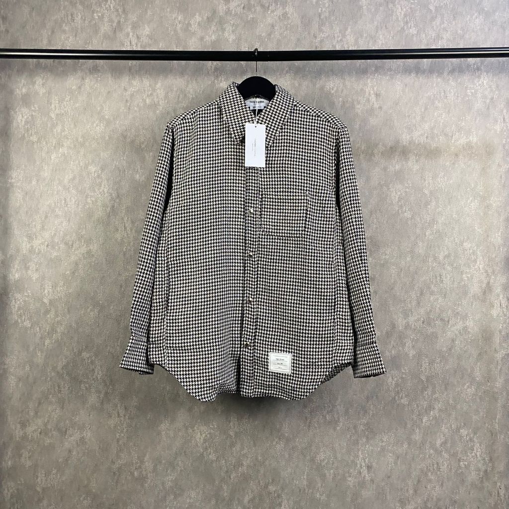 THOM BROWNE NEW PLAID SHIRT