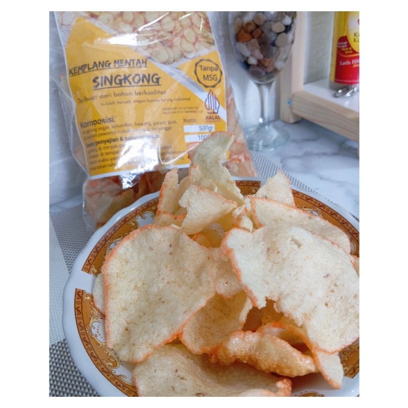 

500gr kerupuk kelempang mentah - keripik singkong opak kemplang