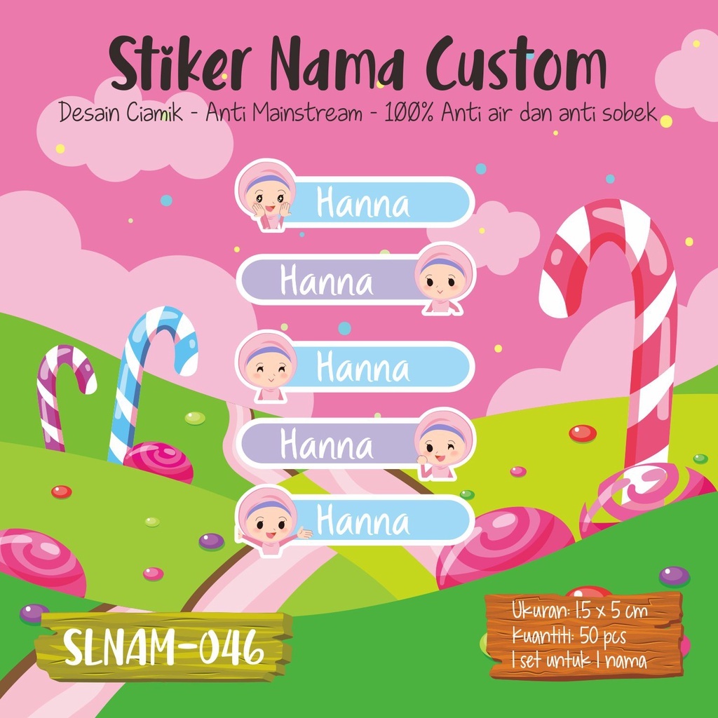 

STICKER NAMA ANAK WATERPROOF SLNAM KARAKTER STIKER LABEL NAMA LUCU ANTI AIR BEKAL SEKOLAH KANTOR