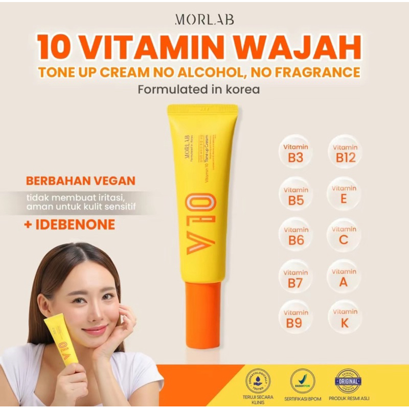 (READY STOK) MORLAB V10 VITAMIN TONE UP CREAM
