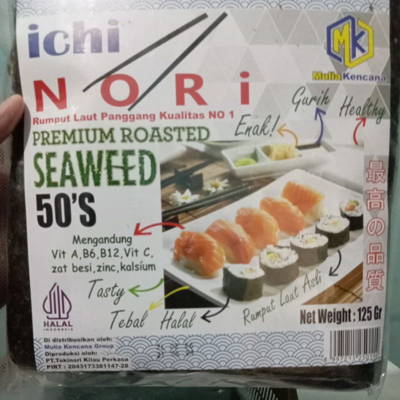 

Ichi Nori Seaweed Premium Roasted 50 Lembar Halal