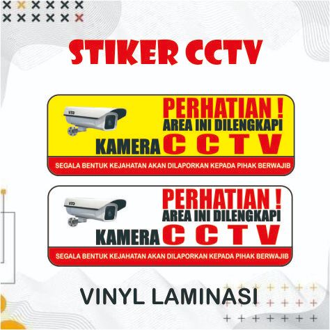 

STIKER VINYL LAMINASI PERHATIAN AREA INI DILENGKAPI KAMERA CCTV