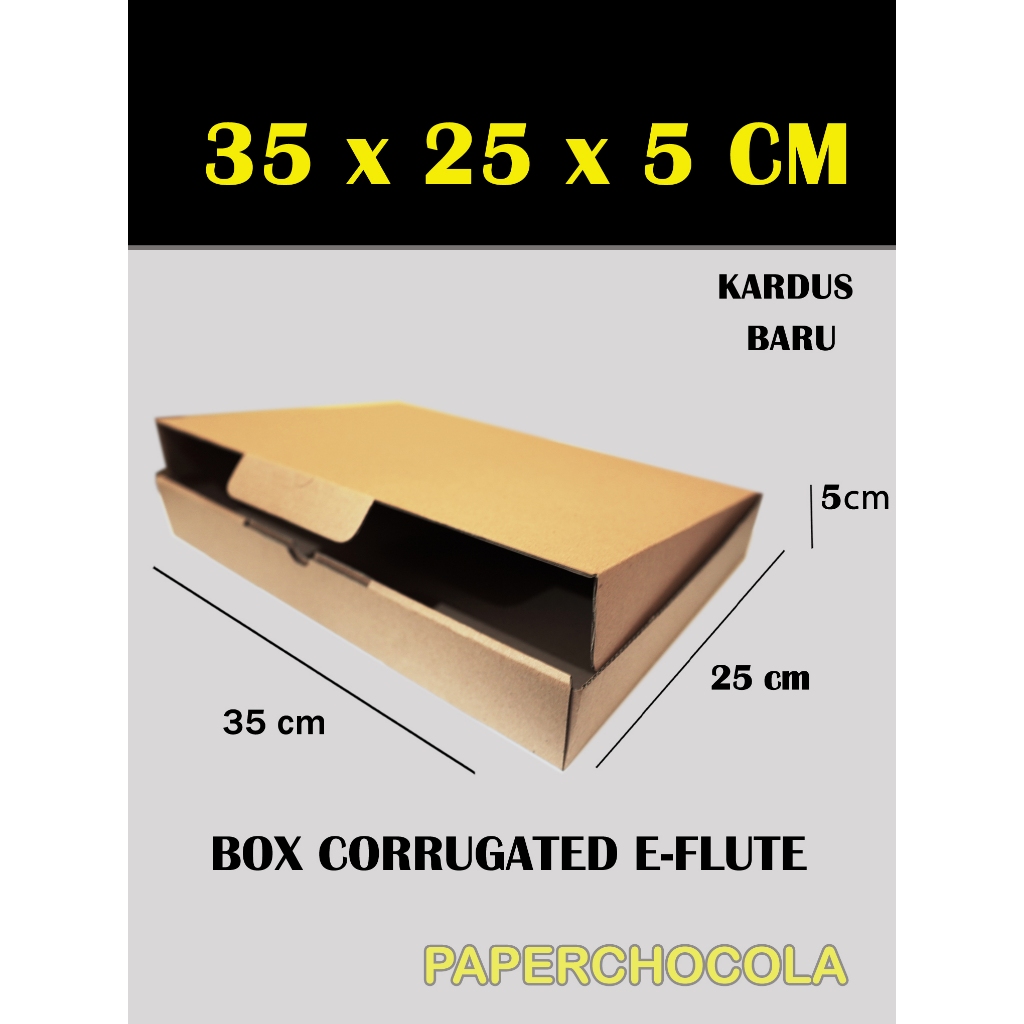 

Box Kardus 35x25x5 cm / BOX KARTON CORUGATED DIE CUT E-FLUTE / AKSESORIS