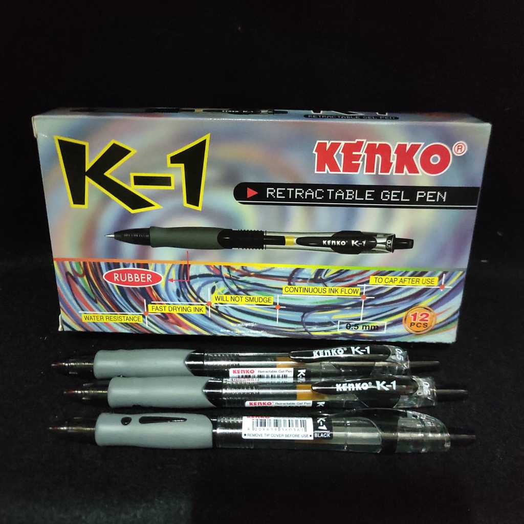 

Kenko K-1 ECO Retractable Gel Pen Pulpen Gel Tekan 0.5mm Black Hitam