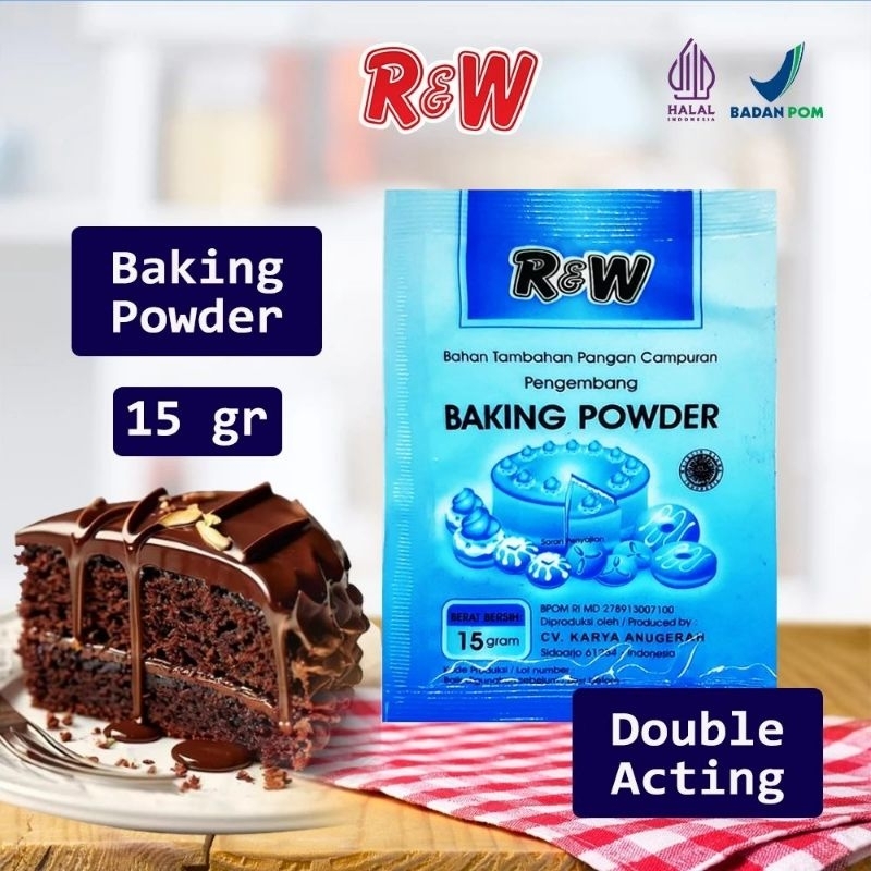 

Baking Powder Pengembang Kue Rajawali R&W 15gr Biru Double Acting