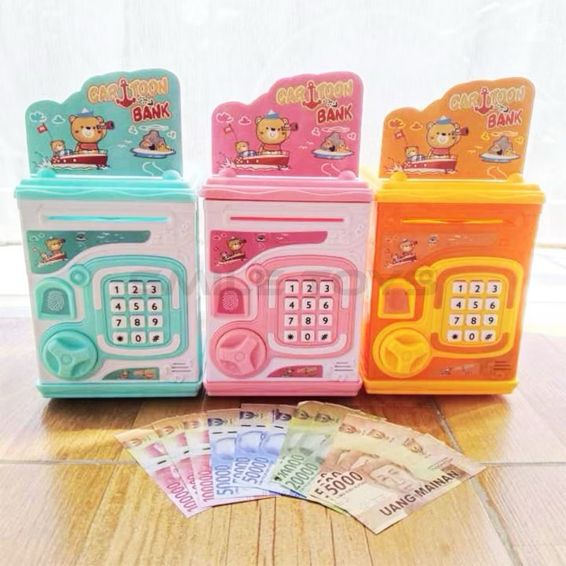MAINAN ATM / MAINAN MESIN ATM  / MAINAN CELENGAN BRANGKAS CARTOON BANK