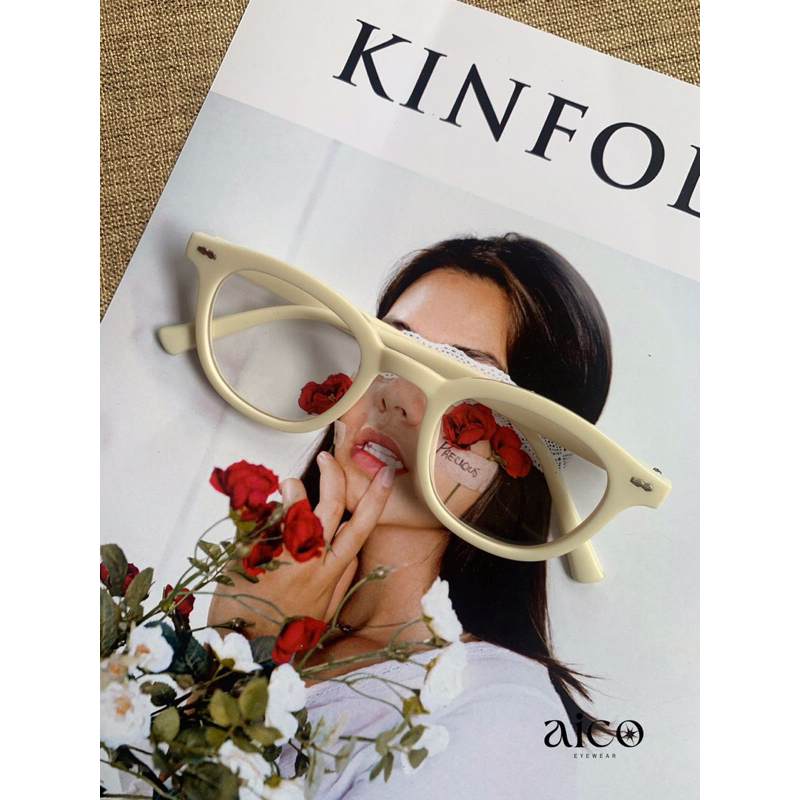 AICO - KACAMATA FASHION BULAT KECIL BK (WHITE) - KACAMATA WANITA PRIA HITS KEKINIAN TERMURAH