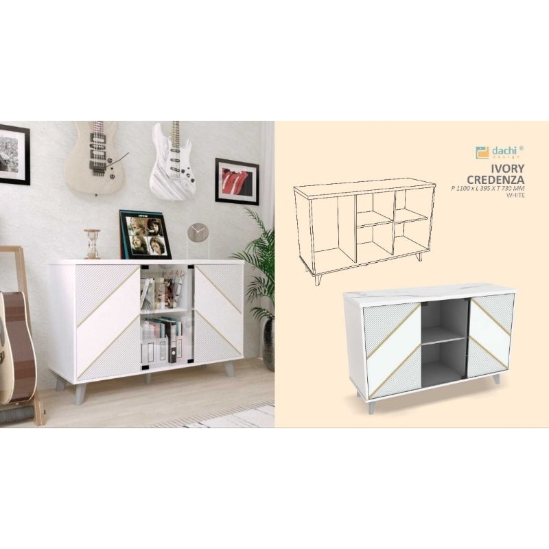 Dachi Meja TV / Rak TV / Console table / meja serbaguna Ivory Credenza
