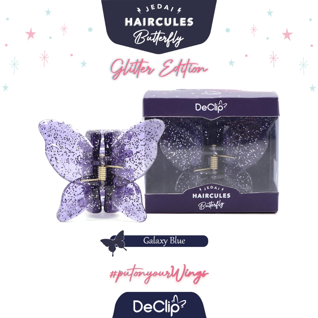 DeClip Jedai Butterfly Haircules Jepit Kupu Gigi 4 Ukuran 4,5cm Series