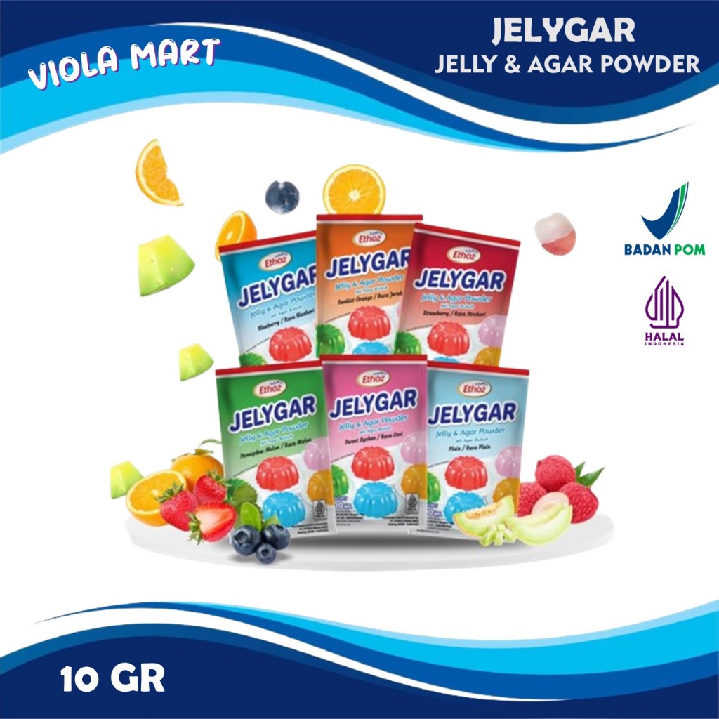 

ETHOZ JELYGAR 10gr / Jelly & Agar-Agar Aneka Rasa {Tersedia Harga Grosir}