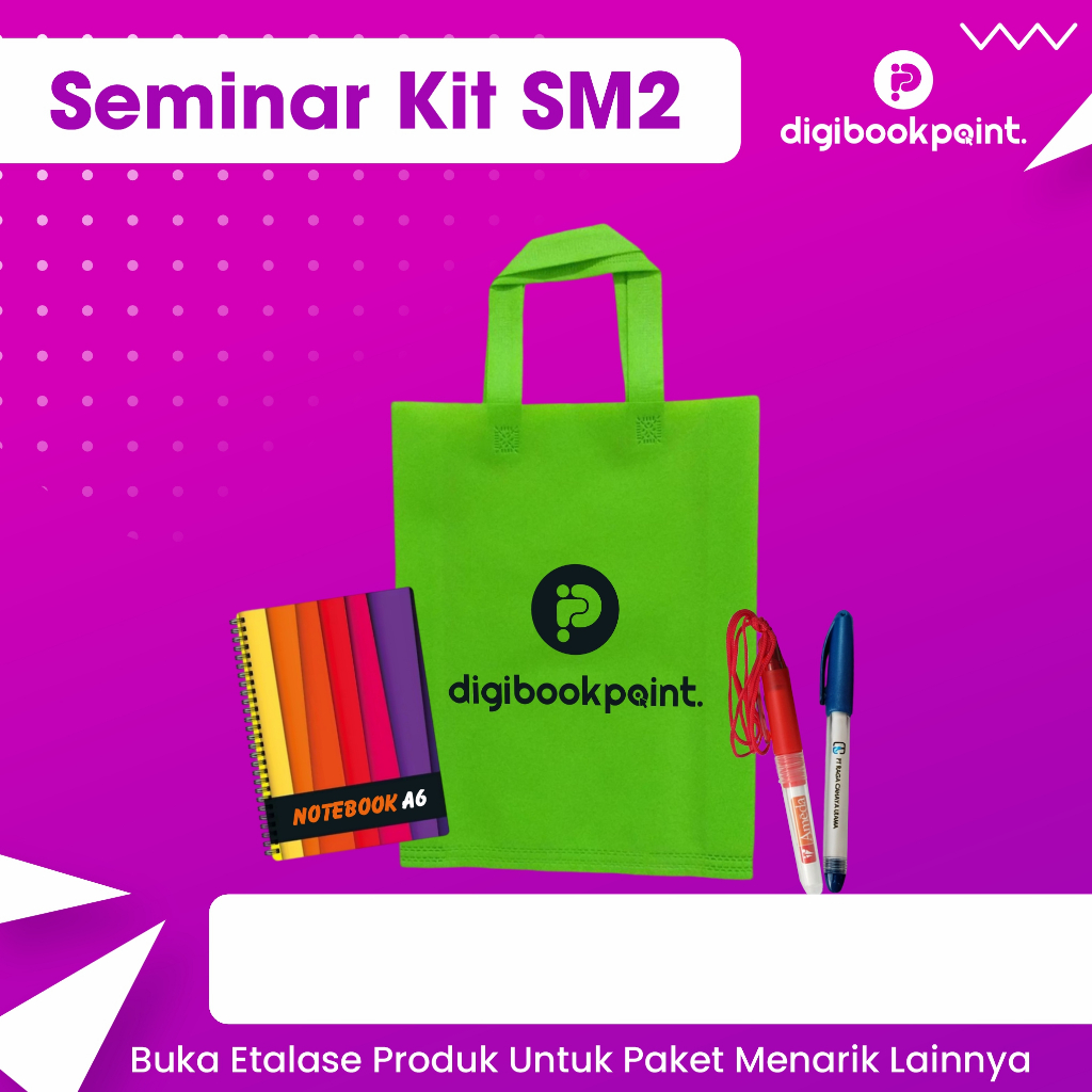 

Seminar Kit Souvenir Custom isi Tas Spundbund, Notebook Spiral A5, Pulpen Bossjell/BossTali | SM1