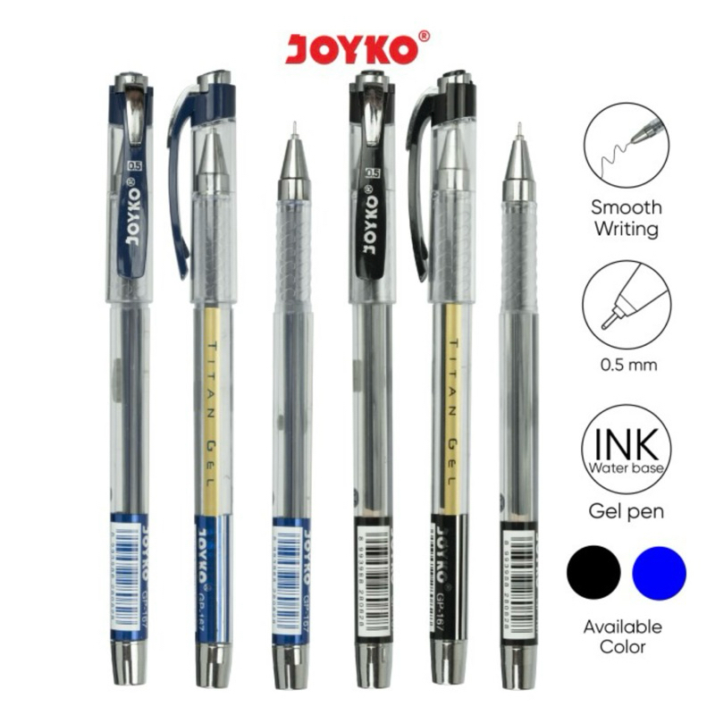 

PEN JOYKO TITAN GEL GP 167 / PEN GEL HITAM JOYKO 0.5mm (1pak isi 12pcs)