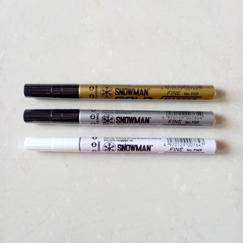 

[ ECER MURAH ] SPIDOL PERMANENT SNOWMAN PAINT MARKER FINE GOLD FGP / SILVER FSP / WHITE FWP