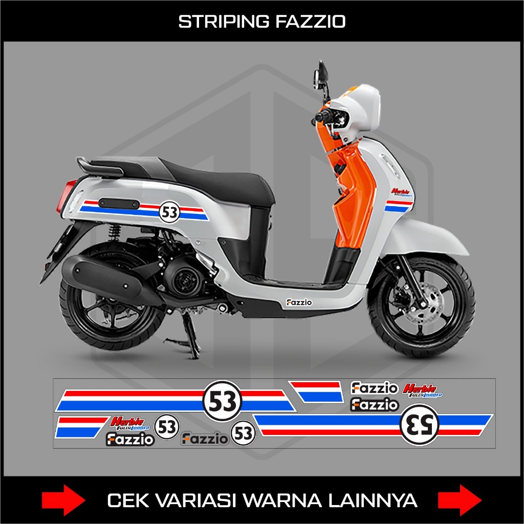 STRIPING FAZZIO MODEL HERBIE STIKER MOTOR FAZZIO RETRO HERBIE