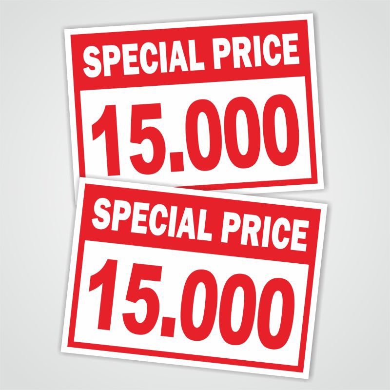 

Label Harga Dagangan Sudah di Laminating- Special Price - Name Tag