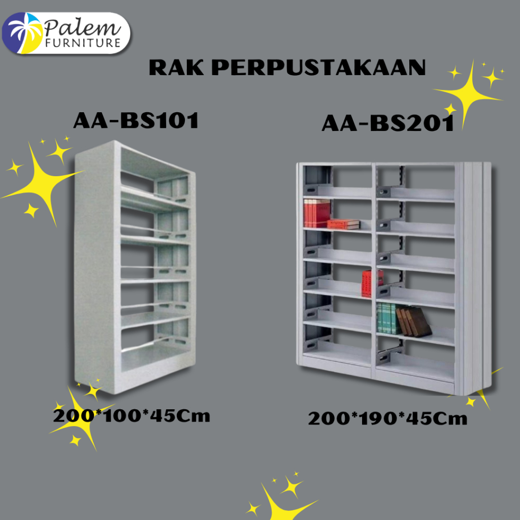 Rak Perpustakaan || Rak Buku besi || Rak Buku || Rak Besi || Rak Tas AA-BS201 DAN AA-BS101