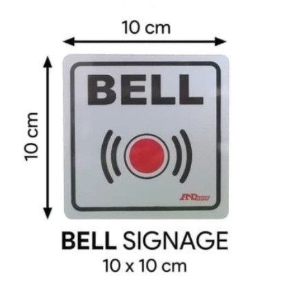 

SIGN STIKER BELL / STICKER TANDA BELL / STIKER PETUNJUK BELL 5 x 5 CM & 10 x 10 CM
