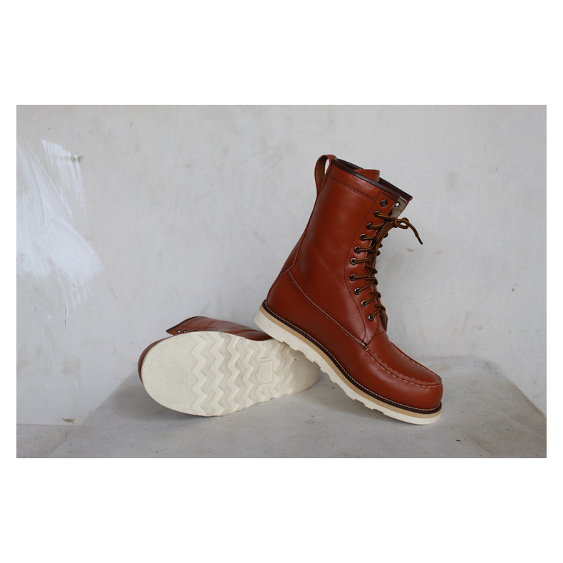 Promo Sepatu Pria Zimzam Red Wing  Kulit Asli Safety Boot Ujung Besi murah