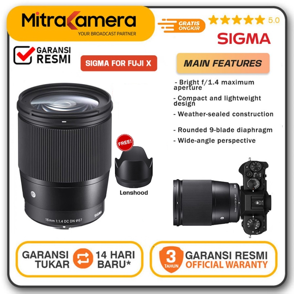 Sigma 16mm F1.4 DC DN Contemporary for Fuji X