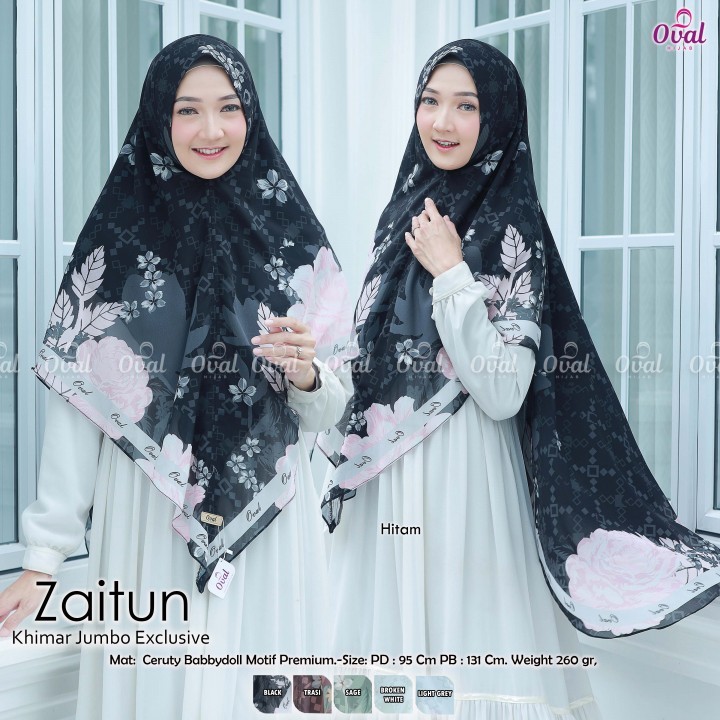 KHIMAR MOTIF  2 layer  Ceruty  babydoll Jumbo &  STandart by OVAL HIJAB