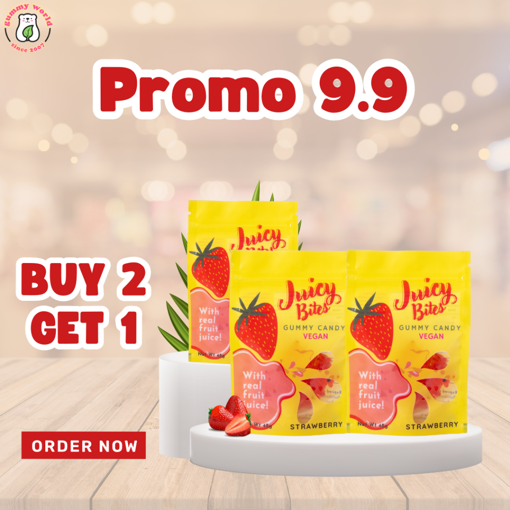 

PROMO - Bites Vegan Gummy Strawberry - Buy 2 Get 1