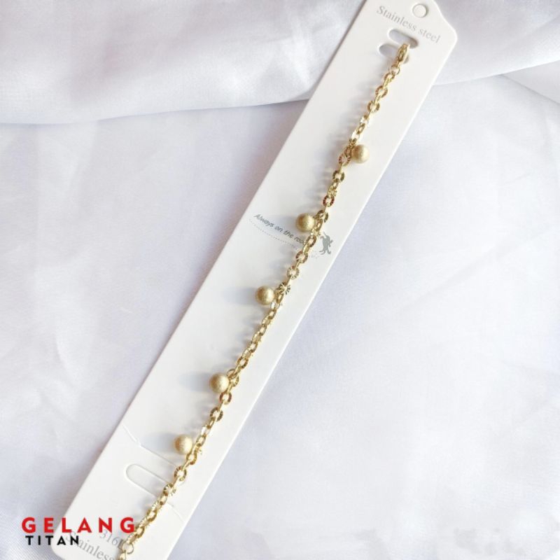 Gelang tangan nori liontin bola pasir titanium fashion wanita