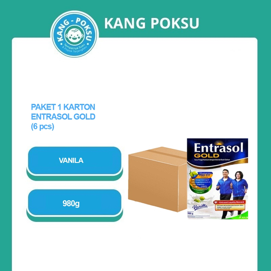 

ENTRASOL GOLD PAKET 1 KARTON / 6 KOTAK VANILA 980 GR SSKD KPS