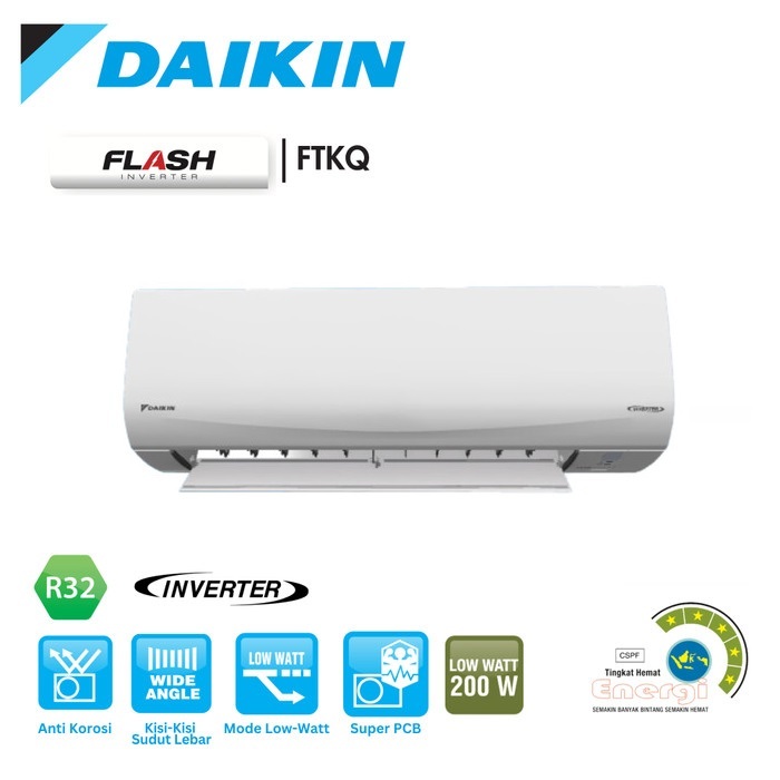 AC DAIKIN FTKQ25UVM4 Flash Inverter 1 Pk (Unit Only) - KHUSUS CIKARANG, BEKASI DAN SEKITARNYA