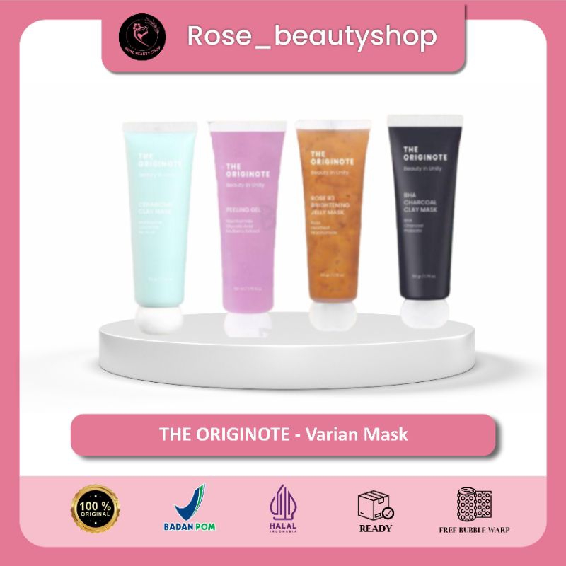 THE ORIGINOTE Masker Rose B3 Brightening - Mugwort B3 Clay Stick Mask - Bha Charcoal Clay Mask - Pee