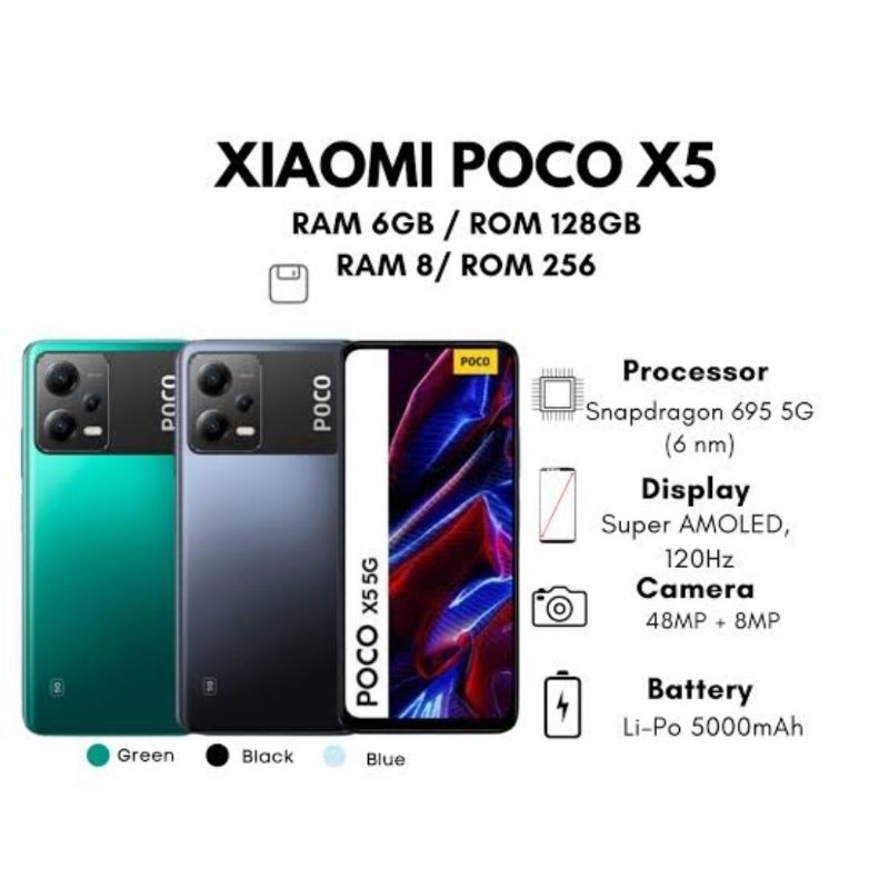 POCO X5 5G RAM 8+8/256GB ORIGINAL GARANSI RESMI