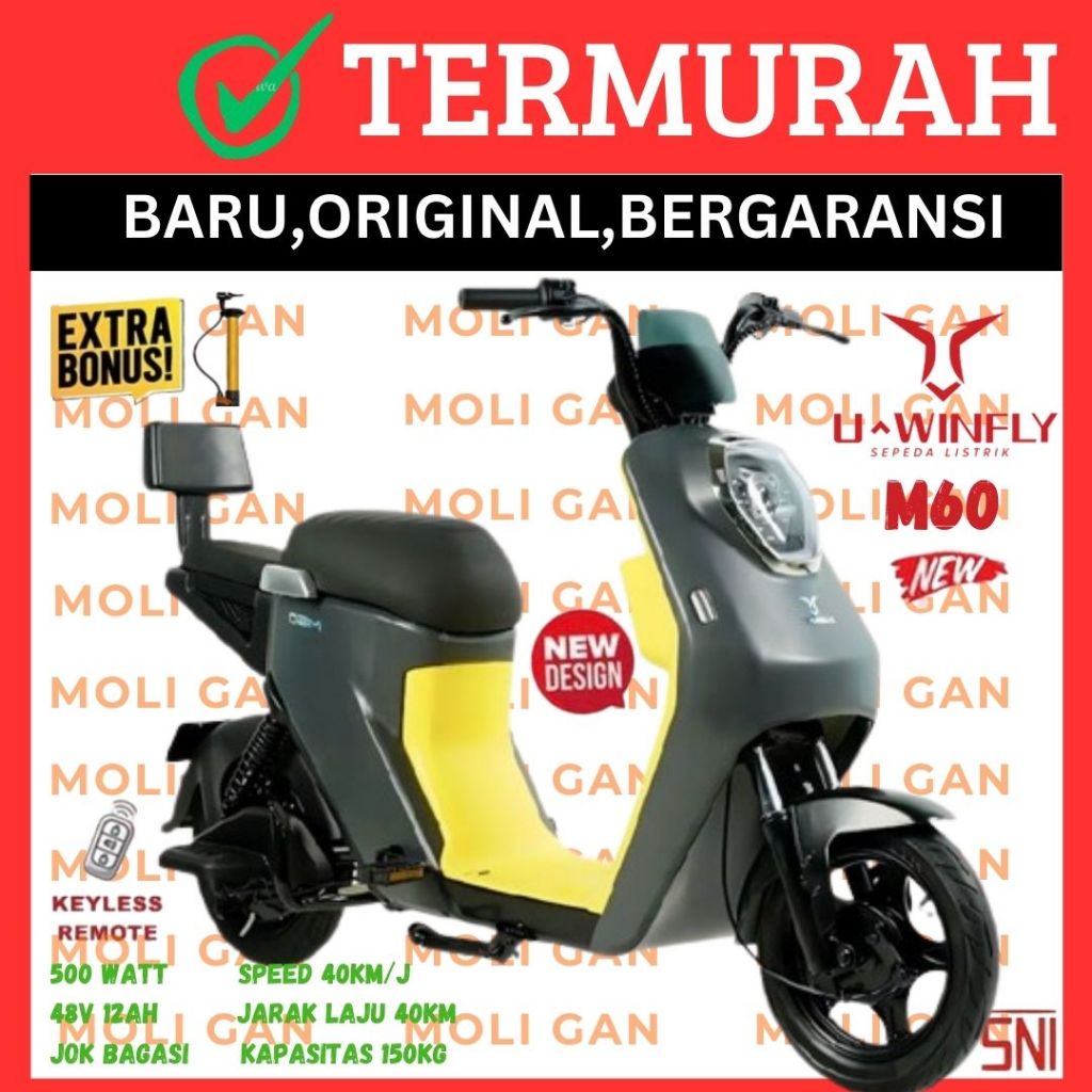 Sepeda Motor Listrik  UWinfly M60 Garansi Resmi 2024 Terbaru